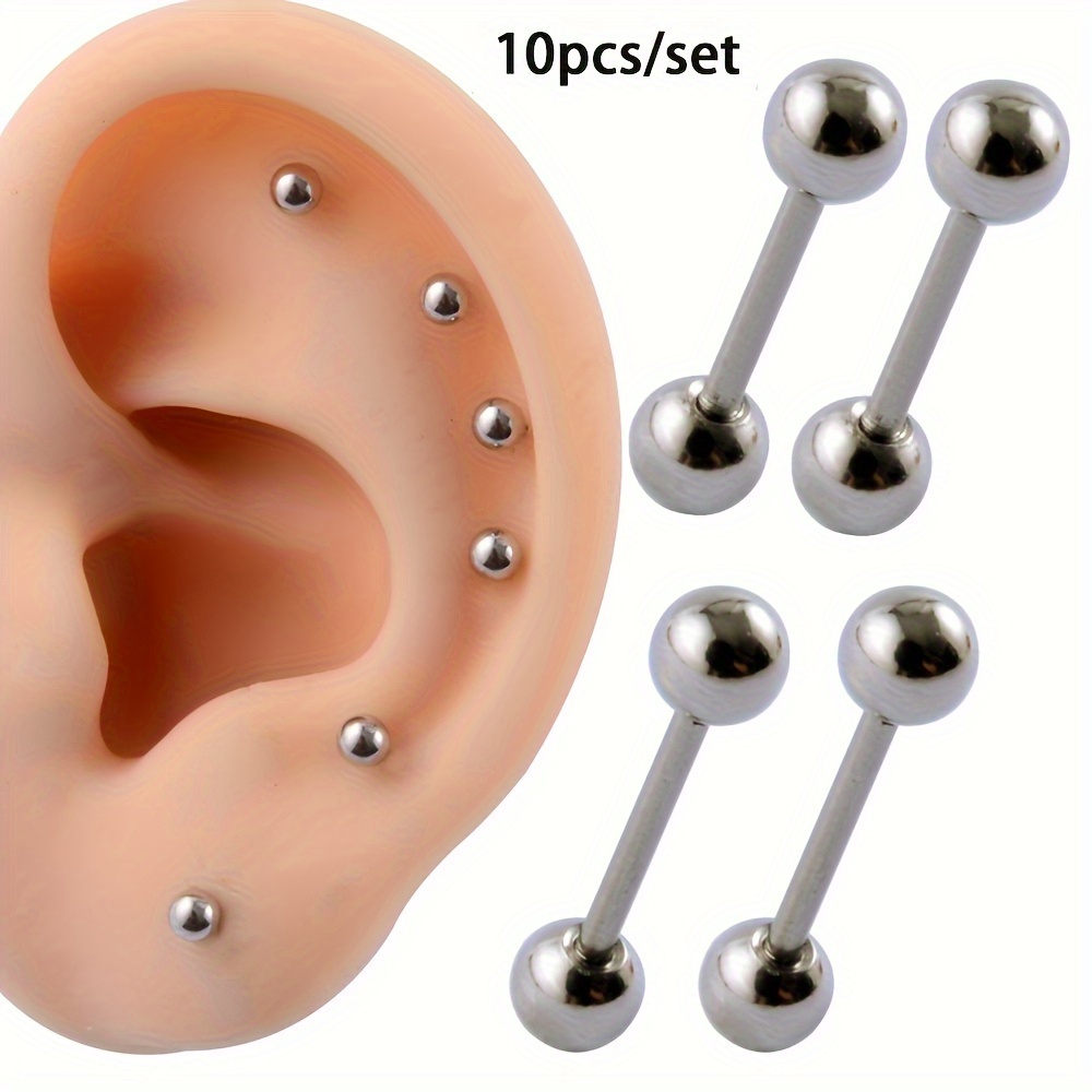 Body Jewelry Barbell - 10 pz Minimalista In Acciaio Inox