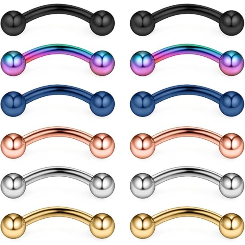 Body Jewelry Lip Ring - 12 pezzi, anelli da 16G in