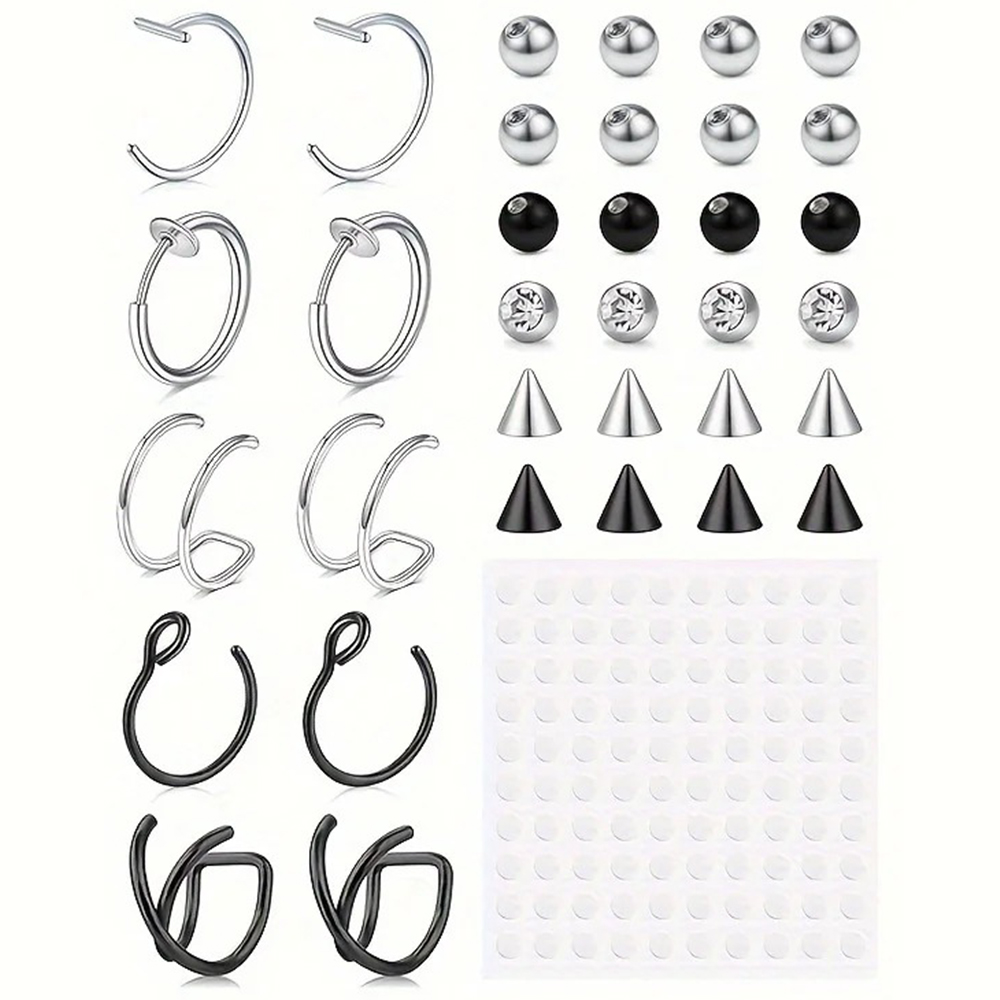 Body Jewelry Lip Ring - Piercing Finti, Anello Finto per Labbra,