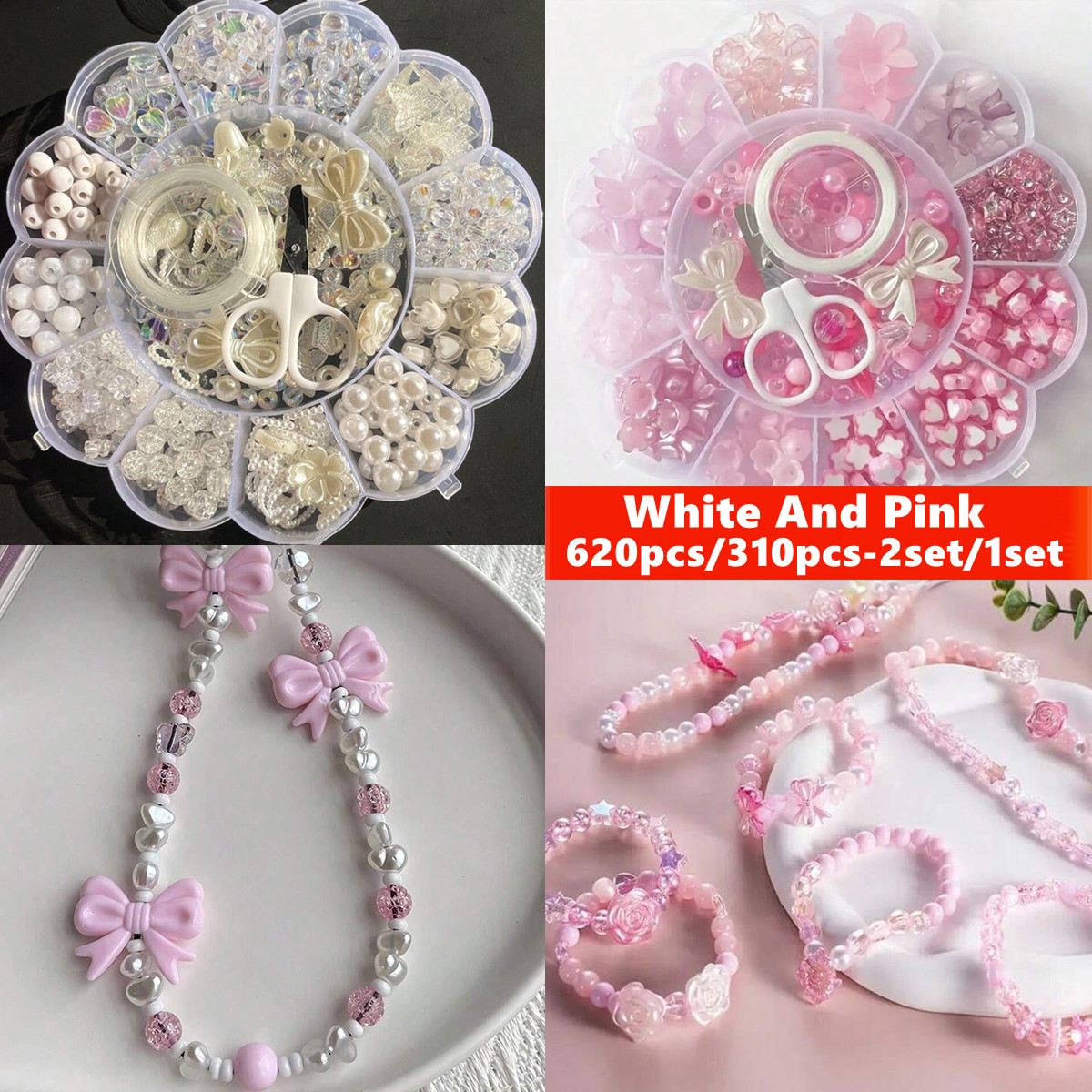 Body Jewelry Organizer - 2 Set/1 Set di Perline Acriliche