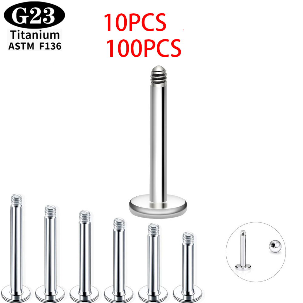 Body Jewelry Dermal - 10/100PCS ASTM F136 G23 Titanio Labret