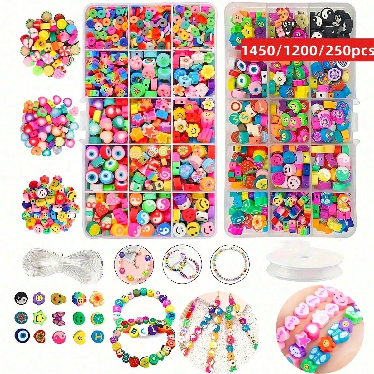 Body Jewelry Organizer - Set di 1450/1200/250 Perline in Argilla