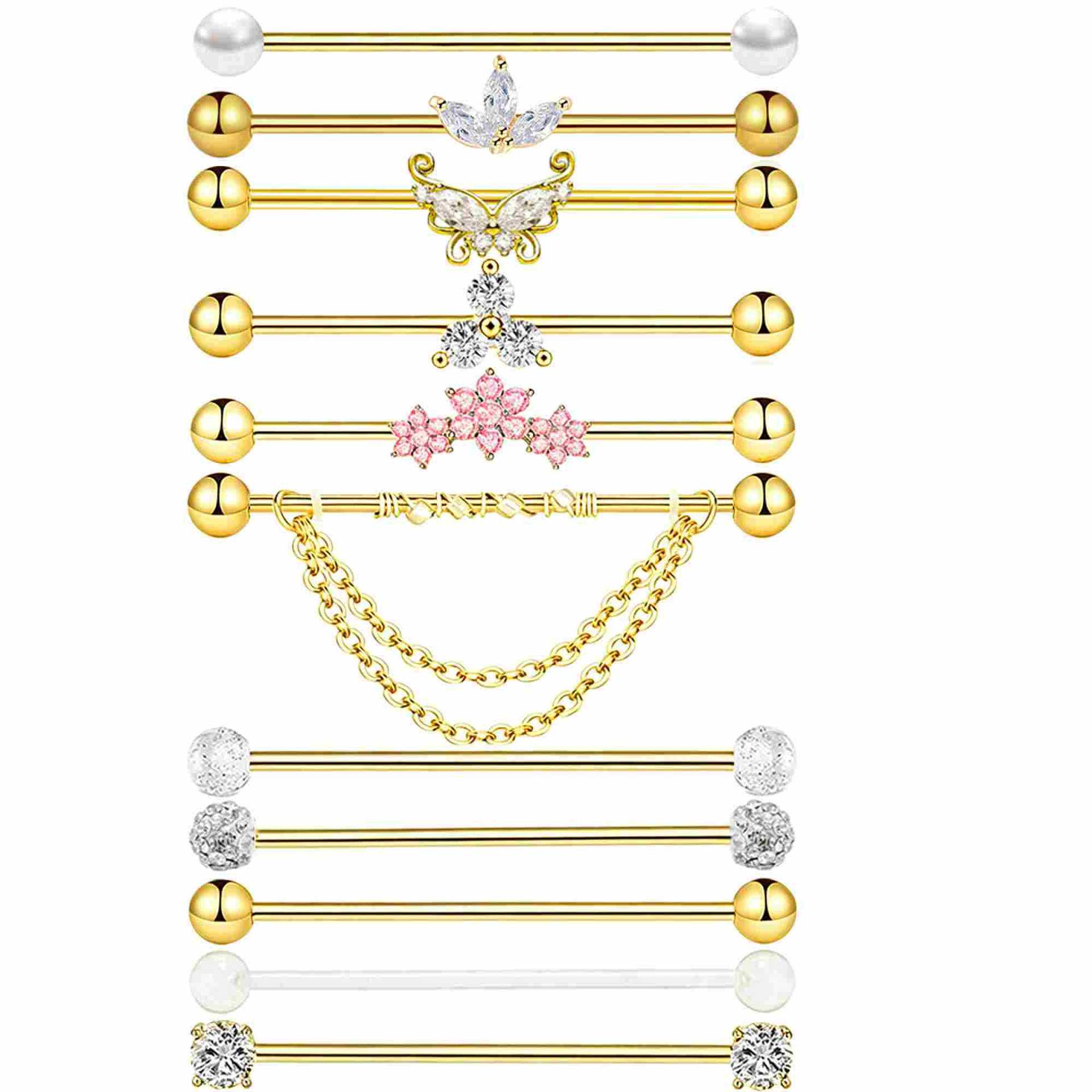 Body Jewelry Barbell - Orecchini a barra da 38 mm