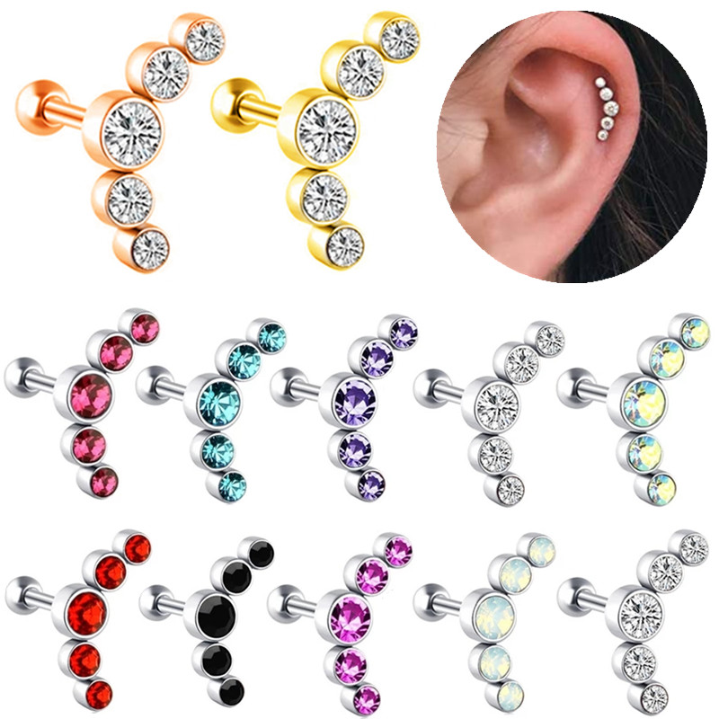 Body Jewelry Barbell - 1 pz cristallo cartilagine piercing elica
