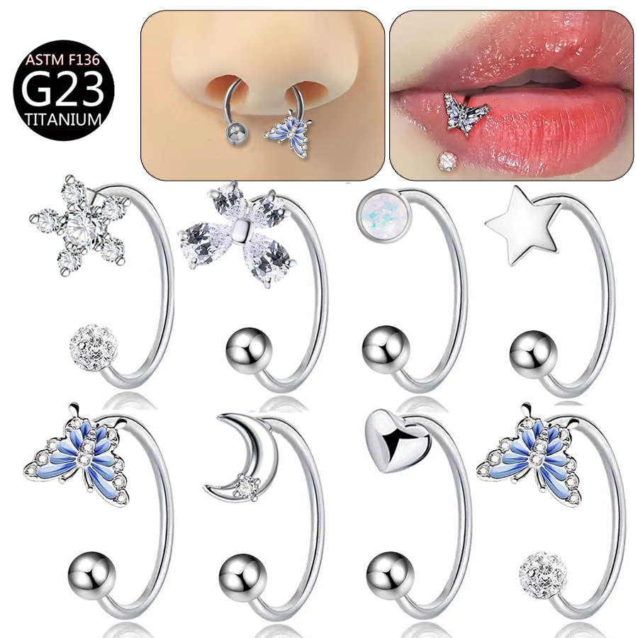 Body Jewelry Lip Ring - Anello per labbra a forma di