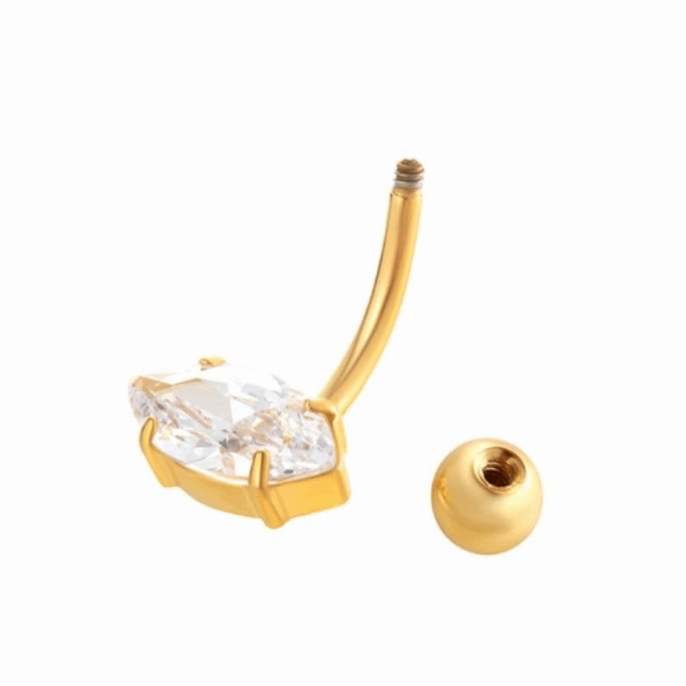 Body Jewelry Barbell - Elegante Piercing all'Ombelico Antiurto in Acciaio