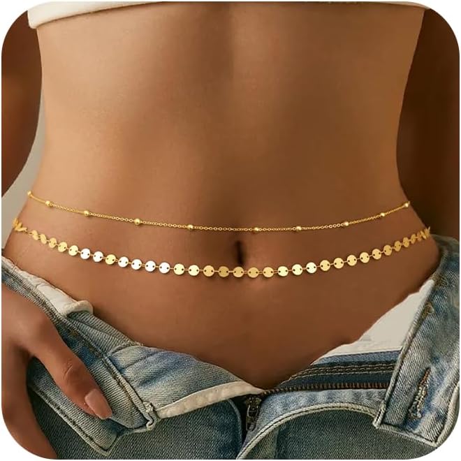 Body Jewelry Gold Plated - Catena per la pancia placcata in