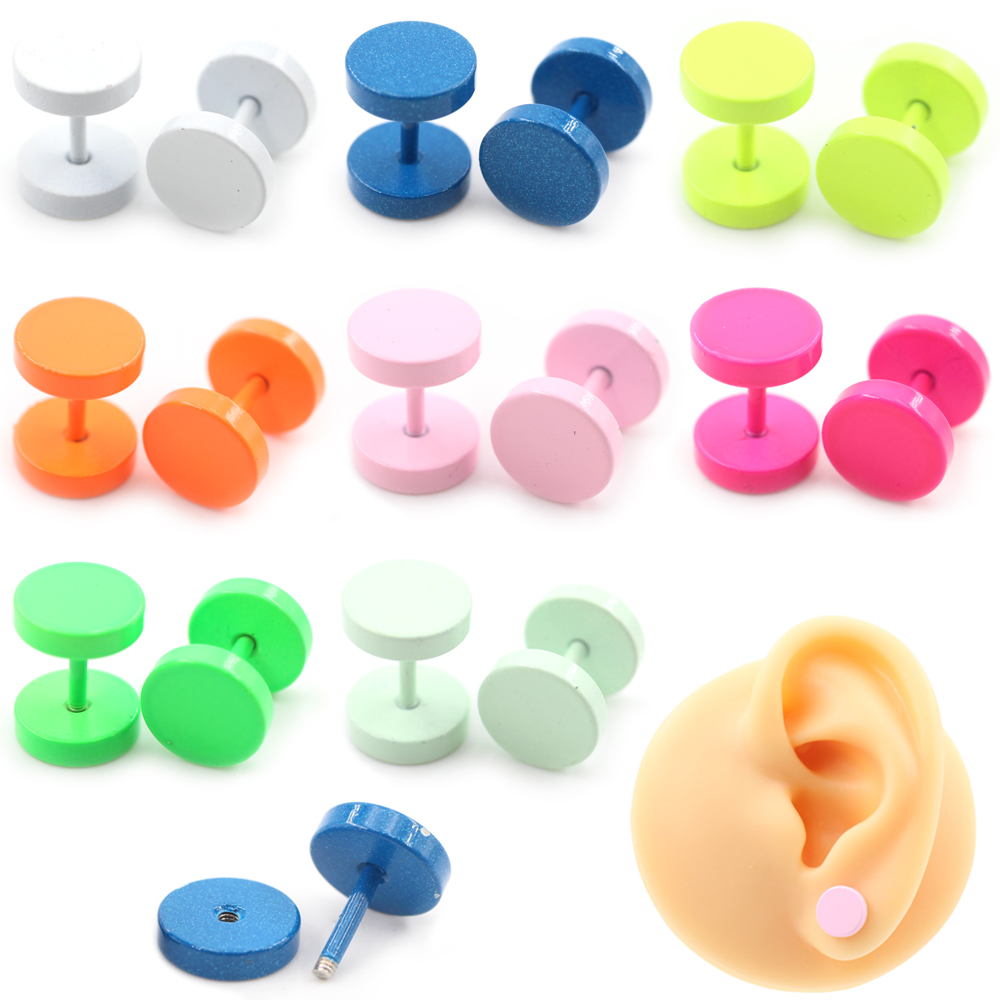 Body Jewelry Barbell - 2 Pezzi Orecchini a Perno Rotondi