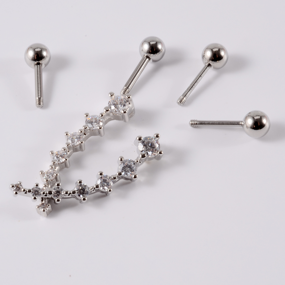 1 pz acciaio inossidabile Cz o - Body Jewelry Barbell recensione e prezzo