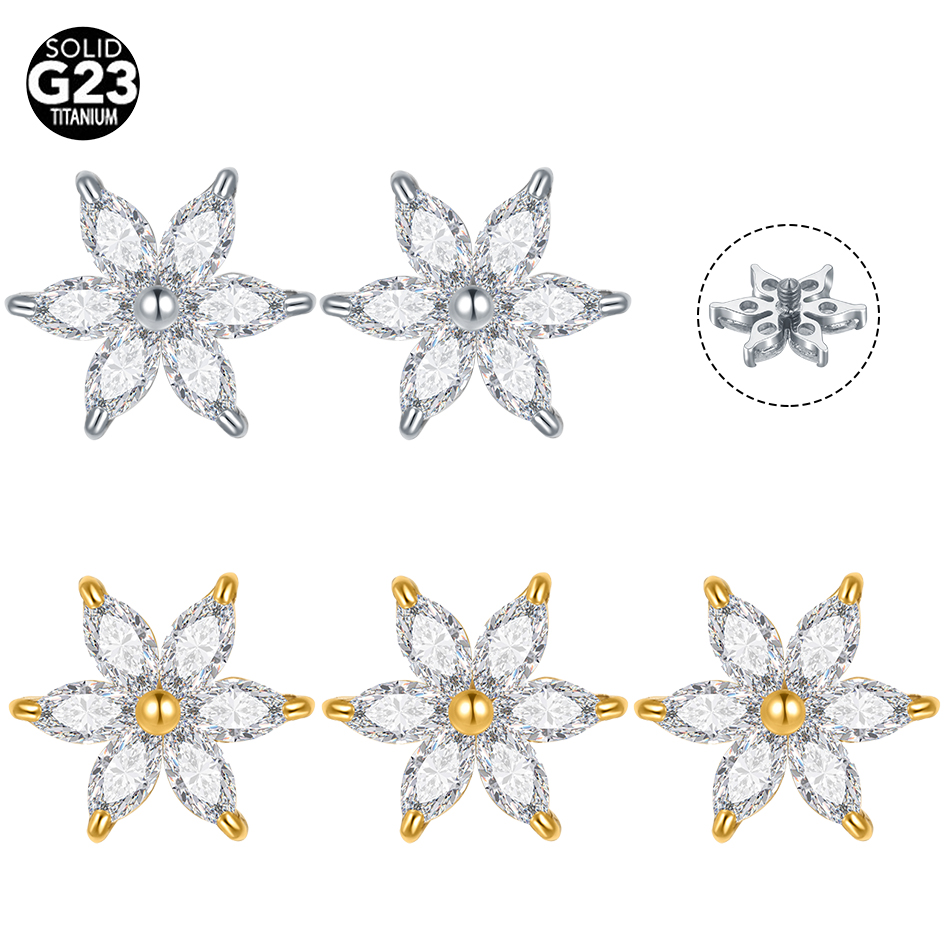 1/5PCS Titanio Fiore di Crista - Body Jewelry Dermal recensione e prezzo