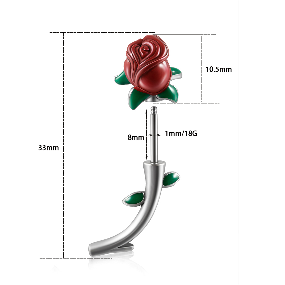1 pz acciaio chirurgico rosa r - Body Jewelry Barbell recensione e prezzo