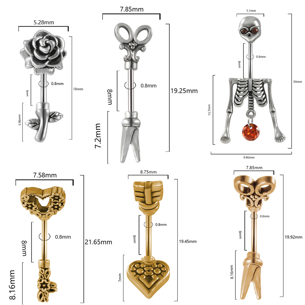 1 pz Vintage acciaio chirurgic - Body Jewelry Barbell recensione e prezzo