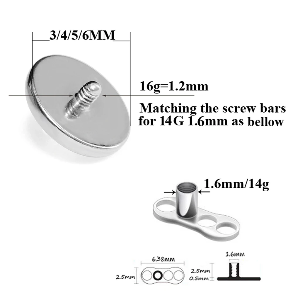 1PC Titanio Prong Flash Pellic - Body Jewelry Dermal recensione e prezzo