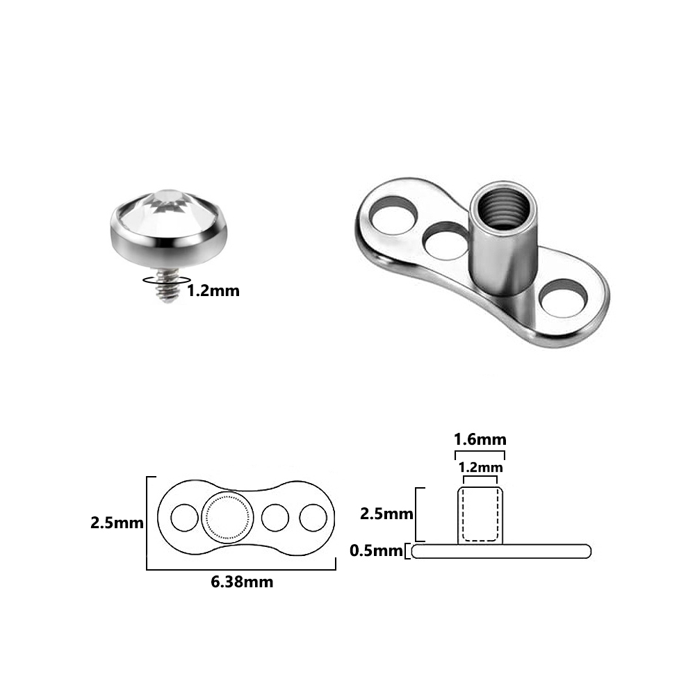 9PCS-1PC Acciaio chirurgico Sk - Body Jewelry Dermal recensione e prezzo